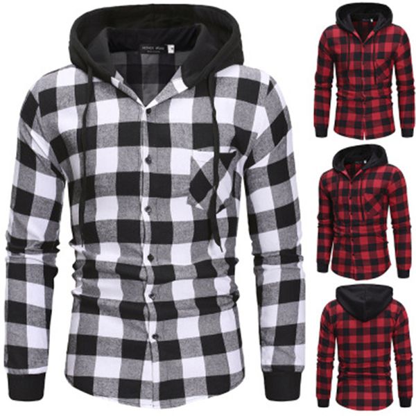 mens lattice shirts hoodies fashion trend long sleeve cardigan lapel neck hooded shirts spring male new casual single breasted pullover, White;black
mens lattice shirts hoodies fashion trend long sleeve cardigan lapel neck hooded shirts spring male new casual single breasted pullover, White;black