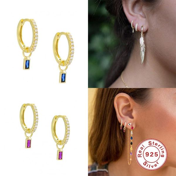 hoop & huggie gs 925 sterling silver pendientes piercing earring bling rectangle colorful zircon earrings for women gift fine jewelry, Golden;silver
hoop & huggie gs 925 sterling silver pendientes piercing earring bling rectangle colorful zircon earrings for women gift fine jewelry, Golden;silver