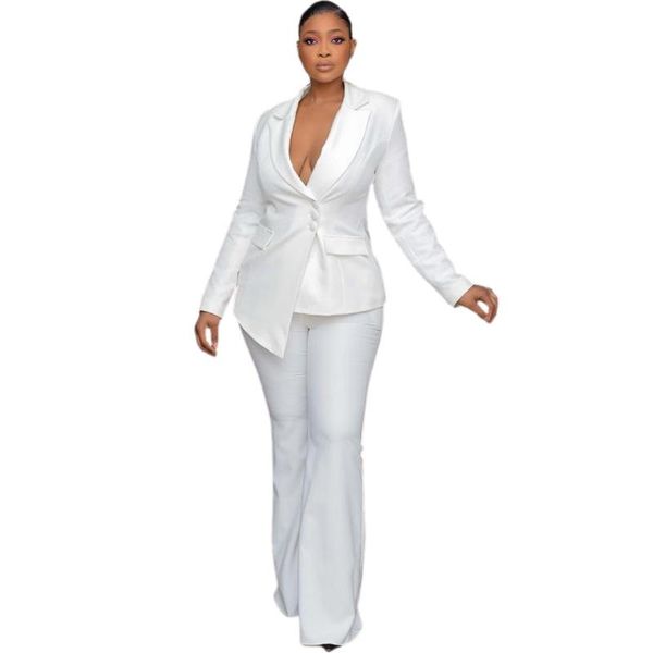 women's suits & blazers european and american style autumn business leisure front hem dislocation slim white suit coat 2021, White;black
women's suits & blazers european and american style autumn business leisure front hem dislocation slim white suit coat 2021, White;black