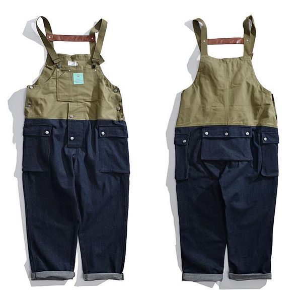 men's jeans pmen's pants in spring and autumn, multi pocket splicing color contrast suspenders, fashionable cool overalls, Blue
men's jeans pmen's pants in spring and autumn, multi pocket splicing color contrast suspenders, fashionable cool overalls, Blue