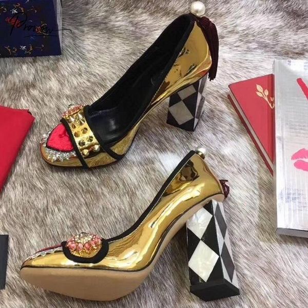 dress shoes prowow spring summer style real leather women pumps round toe slip on pearl metal decoration chunky high heel woman, Black
dress shoes prowow spring summer style real leather women pumps round toe slip on pearl metal decoration chunky high heel woman, Black