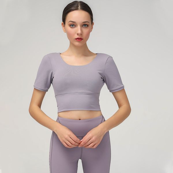 women seamless yoga shirts short sleeve crop push up gym shirts quick dry fitness t-shirts sports removable pads yoga top, White;red
women seamless yoga shirts short sleeve crop push up gym shirts quick dry fitness t-shirts sports removable pads yoga top, White;red