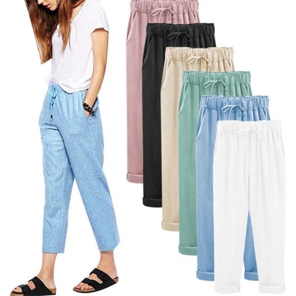 women's pants & capris cotton linen women casual solid color cropped trousers loose drawstring harem pantalones de mujer 2021, Black;white
women's pants & capris cotton linen women casual solid color cropped trousers loose drawstring harem pantalones de mujer 2021, Black;white
