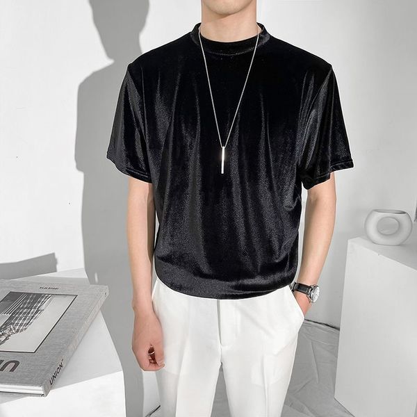men's t-shirts summer short-sleeved t-shirt slim fashion casual o-neck t shirt men streetwear korean gold velvet tshirt mens, White;black
men's t-shirts summer short-sleeved t-shirt slim fashion casual o-neck t shirt men streetwear korean gold velvet tshirt mens, White;black