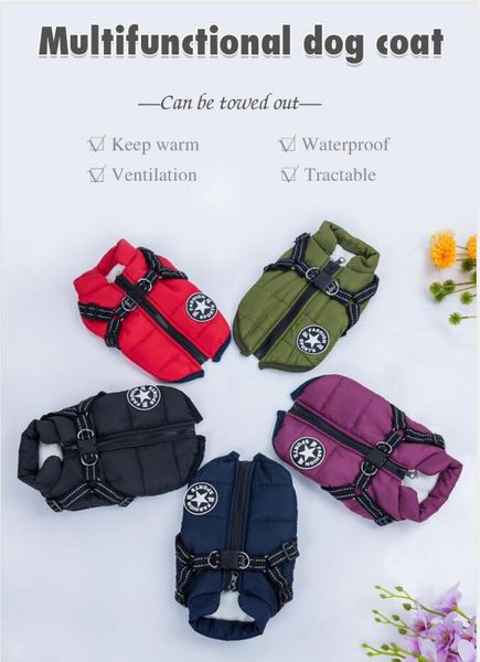 pet dog apparel winter warm jacket with harness large dog clothes coats outerwear for labrador waterproof big coat chihuahua french bulldog
pet dog apparel winter warm jacket with harness large dog clothes coats outerwear for labrador waterproof big coat chihuahua french bulldog