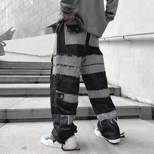 2021 new mens splice tassel patchwork casual straight trousers male fashion streetwear hip hop denim mkmc, Blue
2021 new mens splice tassel patchwork casual straight trousers male fashion streetwear hip hop denim mkmc, Blue