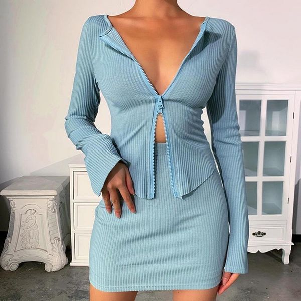 women double zipper knitted sweater two piece set women o neck long sleeve crop and mini skirts 2 piece set outfits, Gray
women double zipper knitted sweater two piece set women o neck long sleeve crop and mini skirts 2 piece set outfits, Gray