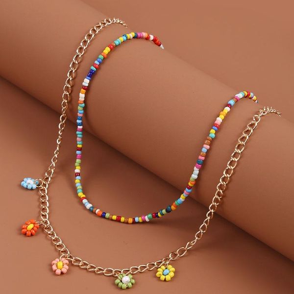 chokers bohemian hand-woven bead strand flower pendant multi-layer necklace creative trend choker jewelry women gifts, Golden;silver
chokers bohemian hand-woven bead strand flower pendant multi-layer necklace creative trend choker jewelry women gifts, Golden;silver