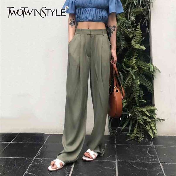 twotwnstyle maxi pants for women high waist zipper pocket summer big large size long trousers fashion elegant clothing 210925, Black;white
twotwnstyle maxi pants for women high waist zipper pocket summer big large size long trousers fashion elegant clothing 210925, Black;white