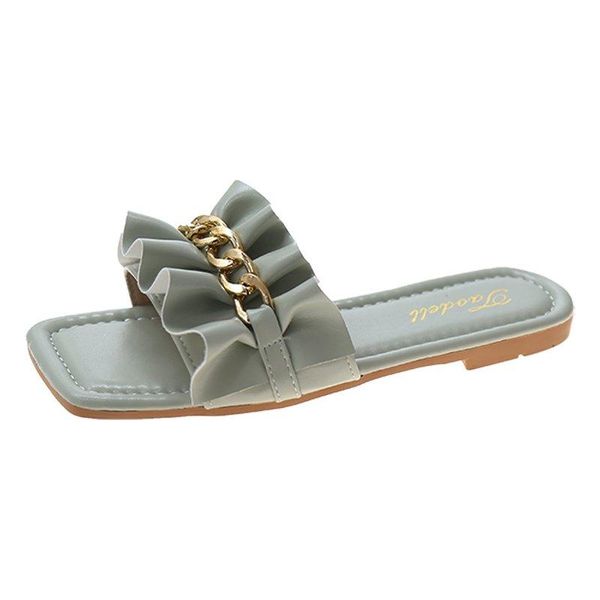 slippers solid flat women shoes woman 2021 summer slipper slides metal chain ruffles beach flip flops plus size, Black
slippers solid flat women shoes woman 2021 summer slipper slides metal chain ruffles beach flip flops plus size, Black
