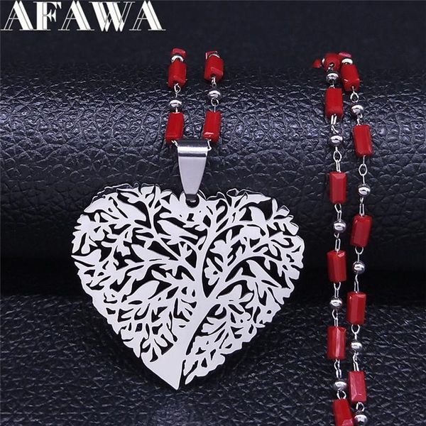 pendant necklaces love heart tree of life stainless steel red charm silver color women jewelry valentine's day gift nxs01
pendant necklaces love heart tree of life stainless steel red charm silver color women jewelry valentine's day gift nxs01