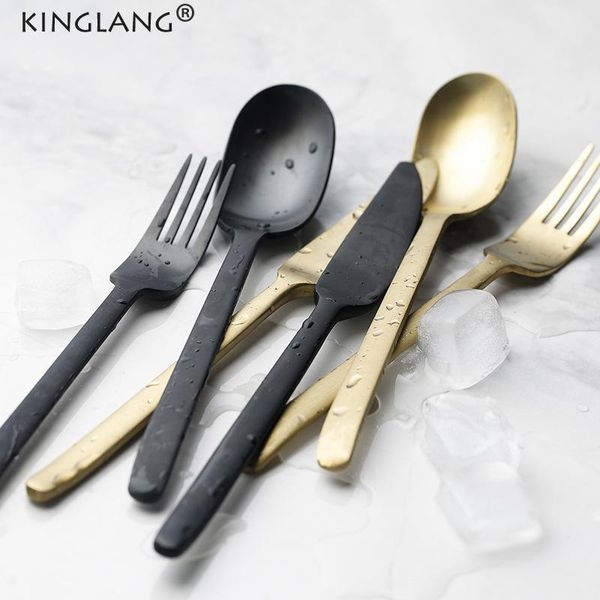 kinglang 4pcs /set golden color cultery 304 stainless steel flatware wholesale new design for eating spoon
kinglang 4pcs /set golden color cultery 304 stainless steel flatware wholesale new design for eating spoon