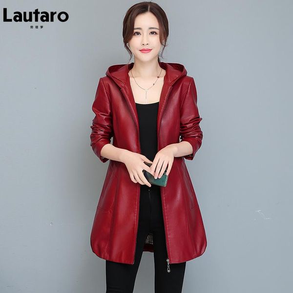 women's leather & faux lautaro autumn black wine red waterproof jackets for women with hood zipper designer elegant luxury coats slim f
women's leather & faux lautaro autumn black wine red waterproof jackets for women with hood zipper designer elegant luxury coats slim f