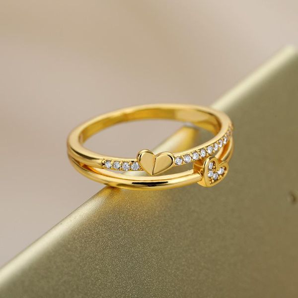 wedding rings exquisite love heart for women gold double layers shine elegant micro cubic zircon charm bague anillos couple gift jewelry, Slivery;golden
wedding rings exquisite love heart for women gold double layers shine elegant micro cubic zircon charm bague anillos couple gift jewelry, Slivery;golden