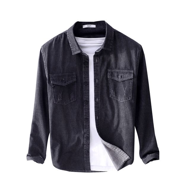 2021 new style long-sleeved cotton denim brand fashion black shirt for men casual autumn shirts male camisa chemise tahl, White;black
2021 new style long-sleeved cotton denim brand fashion black shirt for men casual autumn shirts male camisa chemise tahl, White;black