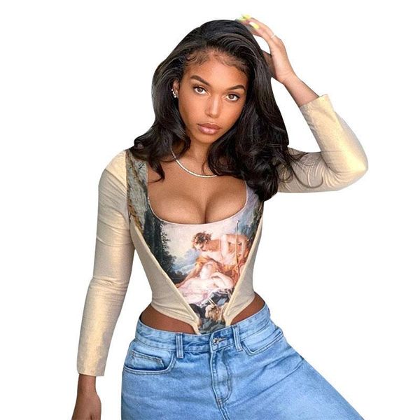 women's t-shirt autumn women pullover, sleeveless/long sleeve square collar angel print crop 2021, White
women's t-shirt autumn women pullover, sleeveless/long sleeve square collar angel print crop 2021, White