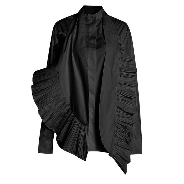 gothic high street stand collar long sleeve white pleated spliced loose two piece shirt women blouse cool girl black
gothic high street stand collar long sleeve white pleated spliced loose two piece shirt women blouse cool girl black