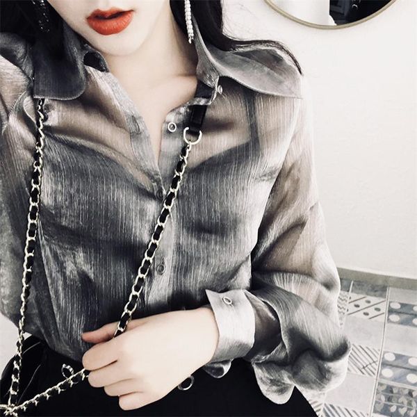women's blouses & shirts 2021 womens and shinning transparent women silver shirt blouse female ladies pz1161, White
women's blouses & shirts 2021 womens and shinning transparent women silver shirt blouse female ladies pz1161, White