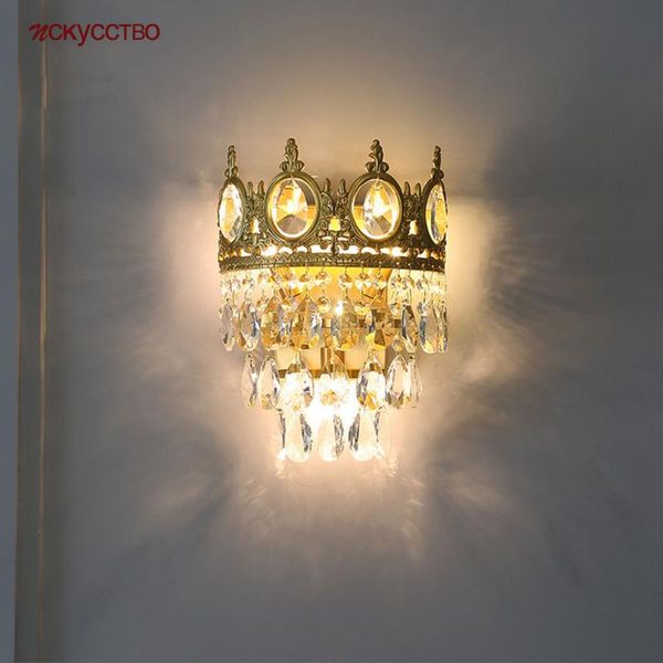 french luxury brass crystal tassel crown led wall lamp for hallway bedroom bedside indoor decoration sconce copper light fixture
french luxury brass crystal tassel crown led wall lamp for hallway bedroom bedside indoor decoration sconce copper light fixture