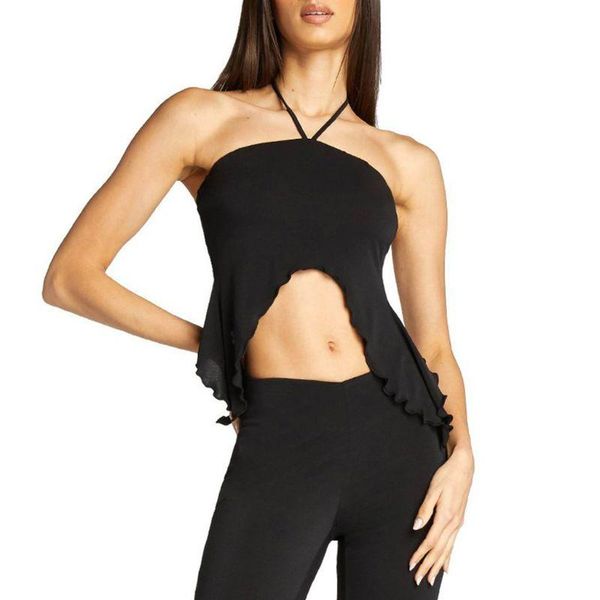 women's tanks & camis womens summer halter backless crop off shoulder solid color bandeau tube irregular split ruffles clubwear, White
women's tanks & camis womens summer halter backless crop off shoulder solid color bandeau tube irregular split ruffles clubwear, White