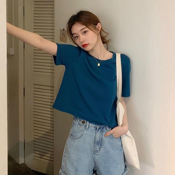 women's t-shirt vintage short with high-waisted trousers sleeved summer haze blue female western style wide leg pants ka, White
women's t-shirt vintage short with high-waisted trousers sleeved summer haze blue female western style wide leg pants ka, White