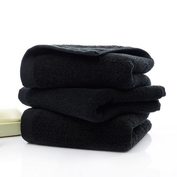 towel black cotton terry towels face 35*75cm bathroom