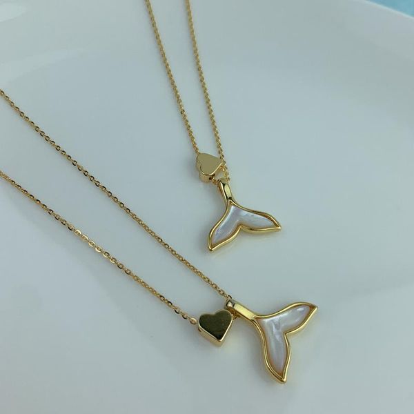 pendant necklaces 2021 14kgf handmade adjustable choker fishtail necklace for women natural pearl shell metal heart jewelry, Silver
pendant necklaces 2021 14kgf handmade adjustable choker fishtail necklace for women natural pearl shell metal heart jewelry, Silver
