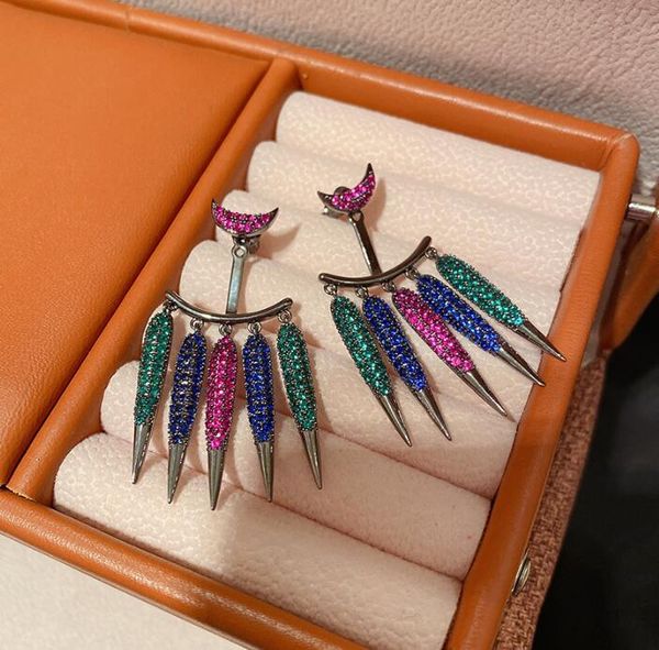 dangle & chandelier fashionable gorgeous cylinder shiny color zircon tassel earrings high-end long cool rock girls punk exaggeration eardrop, Silver
dangle & chandelier fashionable gorgeous cylinder shiny color zircon tassel earrings high-end long cool rock girls punk exaggeration eardrop, Silver