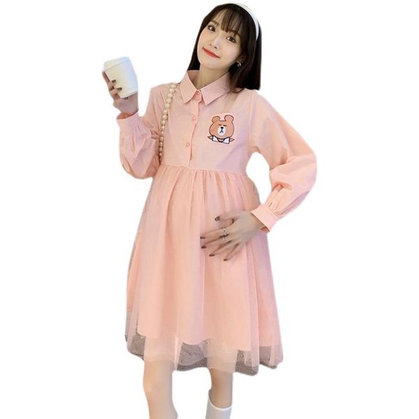 maternity dresses dress lactation autumn long sleeve turn-down collar chiffon patchwork mesh pregnant woman nursing princess, White
maternity dresses dress lactation autumn long sleeve turn-down collar chiffon patchwork mesh pregnant woman nursing princess, White