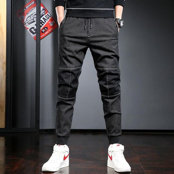 fashion casual men pants patchwork black trousers streetwear cotton slim fit stretch drawstring joggers
fashion casual men pants patchwork black trousers streetwear cotton slim fit stretch drawstring joggers