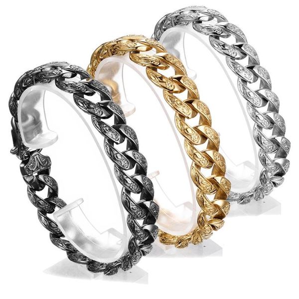 15mm wide vintage gold/black color 316l satinless steel curb cuban link bracelet jewelry gift 7-11inch
15mm wide vintage gold/black color 316l satinless steel curb cuban link bracelet jewelry gift 7-11inch