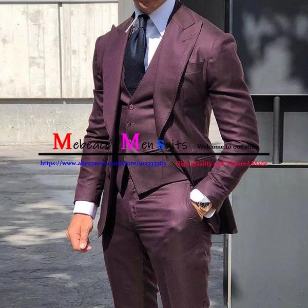 men's suits & blazers classic man slim suit fashion purple peaked lapel groom tuxedo business casual 3 piece sets (blazers+pants+vest), White;black
men's suits & blazers classic man slim suit fashion purple peaked lapel groom tuxedo business casual 3 piece sets (blazers+pants+vest), White;black