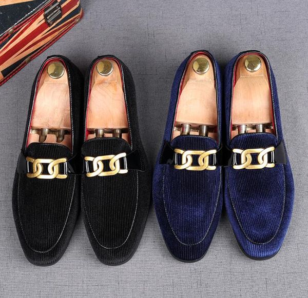 loafers men's british beanie shoes european retro cloth casual leather shoes eu39-44, Black
