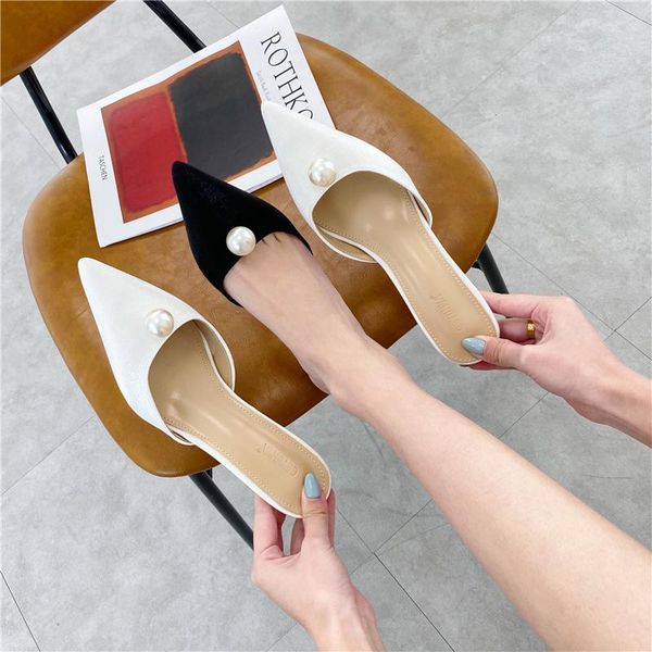 slippers zapatillas de mujer women fashion pointed sandals solid color pearl stiletto high heels casual slides shoes for, Black
slippers zapatillas de mujer women fashion pointed sandals solid color pearl stiletto high heels casual slides shoes for, Black
