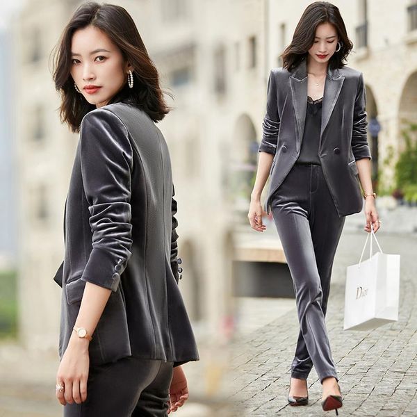 women's two piece pants women 2021 autumn winter fashion suits lady suit office gold velvet blazer jacket and set elegant a239, White
women's two piece pants women 2021 autumn winter fashion suits lady suit office gold velvet blazer jacket and set elegant a239, White