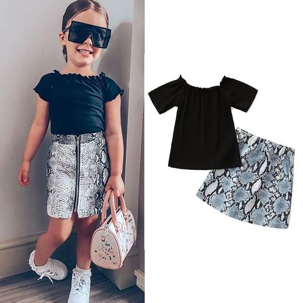 clothing sets 1-6 years girl's set, short sleeve ribbed and snakeskin print skirt two-piece suit for vacation birthday party, White
clothing sets 1-6 years girl's set, short sleeve ribbed and snakeskin print skirt two-piece suit for vacation birthday party, White