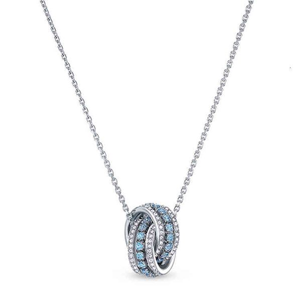 shi family's 125th anniversary women's necklace double ring transfer bead gift for girls, Silver
shi family's 125th anniversary women's necklace double ring transfer bead gift for girls, Silver