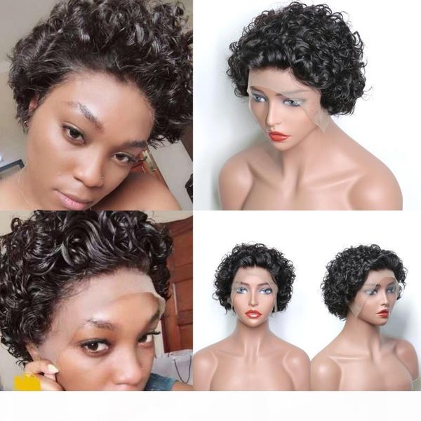 short curly lace front human hair wigs for black women brazilian remy hair 6'' short wigs pre plucked 250% density lace kl, Black;brown
short curly lace front human hair wigs for black women brazilian remy hair 6'' short wigs pre plucked 250% density lace kl, Black;brown