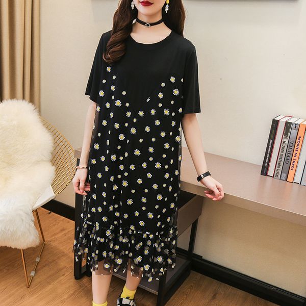 2021 new summer casual short-sleeved skirt long large size women's loose korean-style fashion lace midi qron, Black;gray
2021 new summer casual short-sleeved skirt long large size women's loose korean-style fashion lace midi qron, Black;gray
