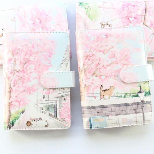 notepads 4 pcs/lot cute cherry cat hardcover leather binder spiral notebooks kawaii girls refillable cartoon notebook stationery a6, Purple;pink
notepads 4 pcs/lot cute cherry cat hardcover leather binder spiral notebooks kawaii girls refillable cartoon notebook stationery a6, Purple;pink