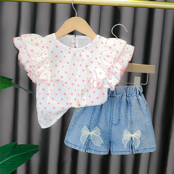 clothing sets hylkidhuose summer baby girls children lace dots t shirt denim shorts toddler infant outfit kids casual clothes, White
clothing sets hylkidhuose summer baby girls children lace dots t shirt denim shorts toddler infant outfit kids casual clothes, White