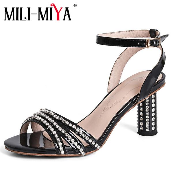 sandals mili-miya fashion street women cow leather ankle wrap buckle strap crystal hick heels dress party summer shoes handmade, Black
sandals mili-miya fashion street women cow leather ankle wrap buckle strap crystal hick heels dress party summer shoes handmade, Black
