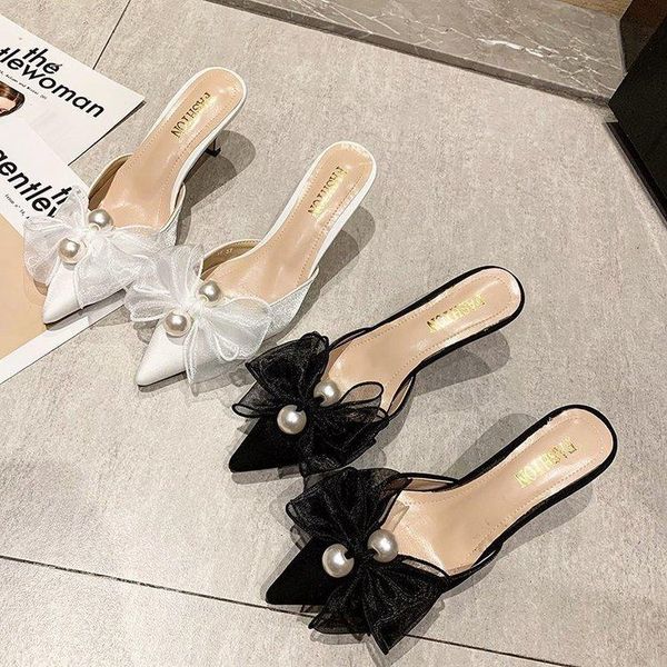 slippers fairy wind summer the outside modern women thin heels butterfly-knot solid high (5cm-8cm) pointed toe string bead, Black
slippers fairy wind summer the outside modern women thin heels butterfly-knot solid high (5cm-8cm) pointed toe string bead, Black