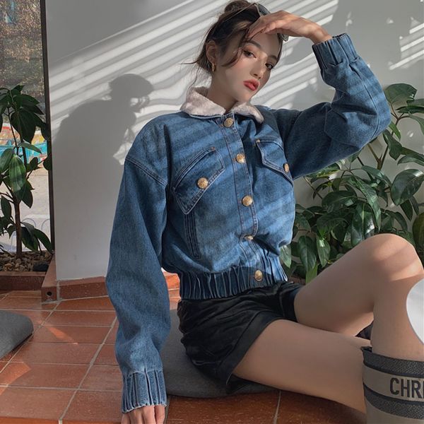 new 2021 street winter fashion simple thin creative popular retro high waist denim jacket o e3hr, Black;brown
new 2021 street winter fashion simple thin creative popular retro high waist denim jacket o e3hr, Black;brown