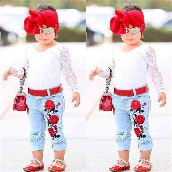 baby kids girls lace clothes set long sleeve 3d flower denim pants outfits 2pcs arrival children clothing, White
baby kids girls lace clothes set long sleeve 3d flower denim pants outfits 2pcs arrival children clothing, White