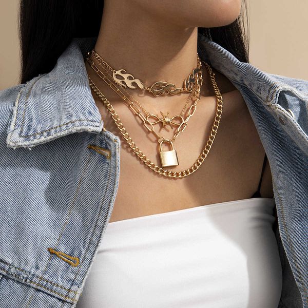 jewelry exaggeration, multi-element huoyun necklace, a fashionable and versatile lock butterfly neck chain, Silver
jewelry exaggeration, multi-element huoyun necklace, a fashionable and versatile lock butterfly neck chain, Silver