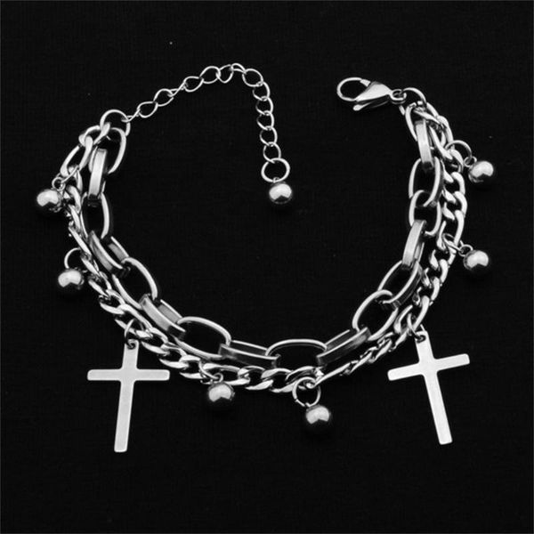 link, chain ins hip hop bracelet female cold wind europe and the united states multi-layer cross jewelry bungee tide punk cool man, Black
link, chain ins hip hop bracelet female cold wind europe and the united states multi-layer cross jewelry bungee tide punk cool man, Black