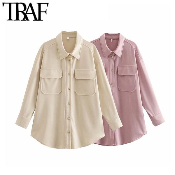 women's jackets traf women fashion with pockets oversized jacket coat vintage long sleeve button-up female outerwear chic overshirts, Black;brown
women's jackets traf women fashion with pockets oversized jacket coat vintage long sleeve button-up female outerwear chic overshirts, Black;brown