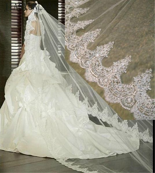 bridal veils 3 meter white ivory cathedral wedding long lace edge veil with comb accessories bride mantilla, Black
bridal veils 3 meter white ivory cathedral wedding long lace edge veil with comb accessories bride mantilla, Black