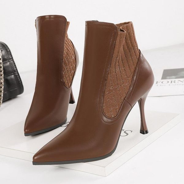 boots women high heels ankle autumn winter pointed toe ladies shoes fashion knitting splice booties stiletto, Black
boots women high heels ankle autumn winter pointed toe ladies shoes fashion knitting splice booties stiletto, Black